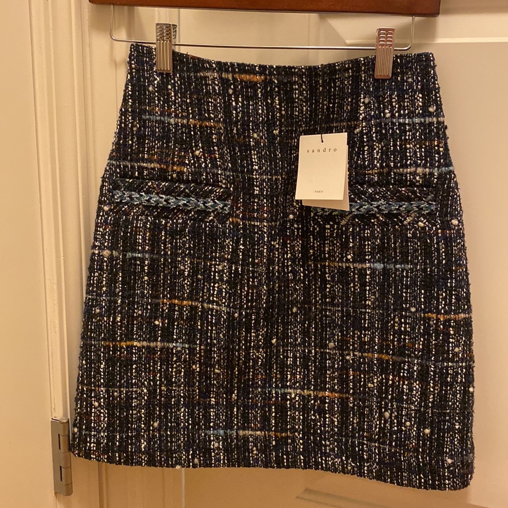 Sandro Black Tweed Mini Skirt - Picture 3 of 5